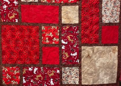 Red & Tan Puppy Baby Quilt