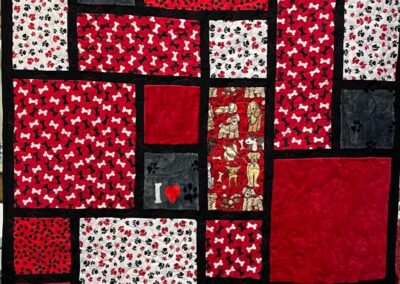 Red & Black Puppy Baby Quilt